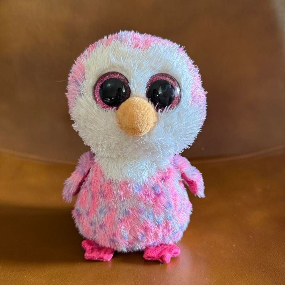 Ty pink and blue penguin
